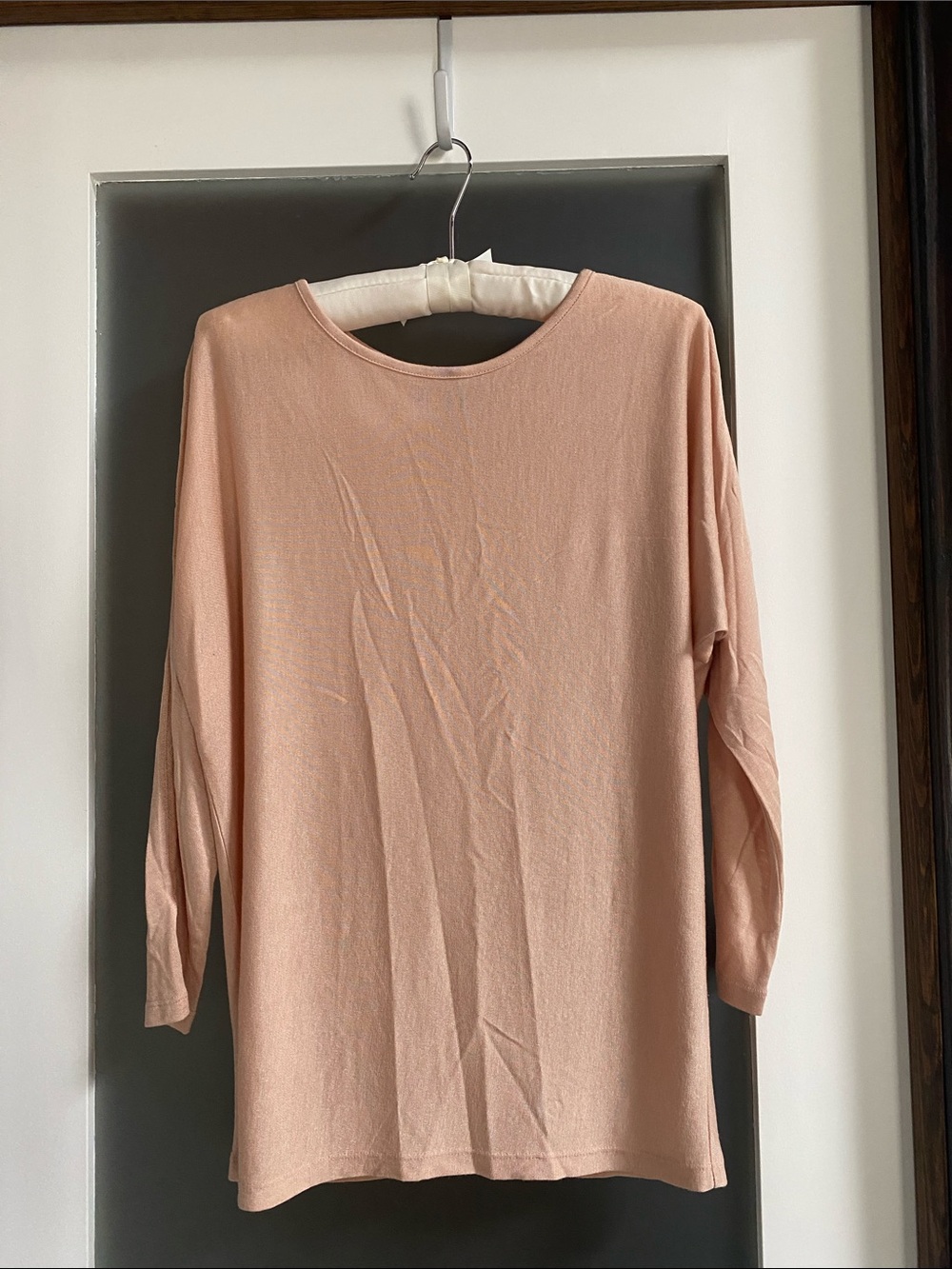 Vince Peach Long Sleeve Boatneck Top